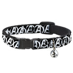 Cat Collar Breakaway - Avengers "A" Logo Weathered Black White