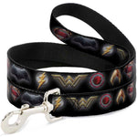 Dog Leash - Justice League 2017 6-Superhero Icons Black