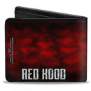 Bi-Fold Wallet - Red Hood Logo Monogram Black-Red Fade Red White