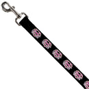 Dog Leash - Super Shield Hibiscus Design Black/Pink