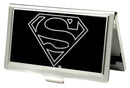 Business Card Holder - SMALL - Superman Logo Outline Reverse Brushed