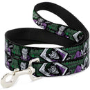 Dog Leash - The Joker 4-Poses/Joker Card HAHA/Smile/BANG! Grays/Greens/Purples