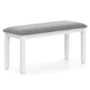 Upholstered Bedroom Bench with Padded Seat and Solid Wood Legs-Gray