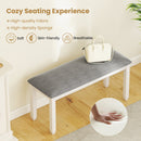 Upholstered Bedroom Bench with Padded Seat and Solid Wood Legs-Gray