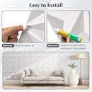 50-Pack 3D Wall Panels PVC Interior Wall Decoration with Diamond Accent-White