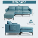Living Room Deluxe Furniture Set-Accent Chair+Modular L-Shaped Sectional Sofa+LED Coffee Table