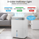 96 Pints Dehumidifier with 24H Timer and 3-Color Indicator-White