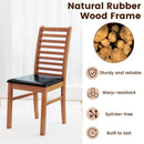 Set of 2 Wooden Dining Chair with Rubber Wood Legs for Living Room
