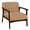 Rubber Wood Frame Accent Chair with Armrest for Living Room