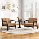 Rubber Wood Frame Accent Chair with Armrest for Living Room