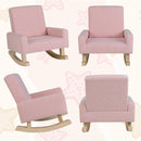 Children’s Room Furniture Bundle: Twin Pink Bed Blue & Pink Rocking Chairs Storage End Table