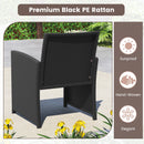 4 Pieces Patio Furniture Set with Tempered Glass Tabletop and Removable Cushion