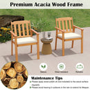 6 Pieces Patio Dining Table Set 63‚Äù Rectangle Table with 4 Acacia Wood Armchairs and Backless Bench