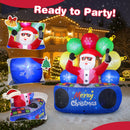 6 Feet Inflatable DJ Santa with Rotating Music Light and Flashing LEDs