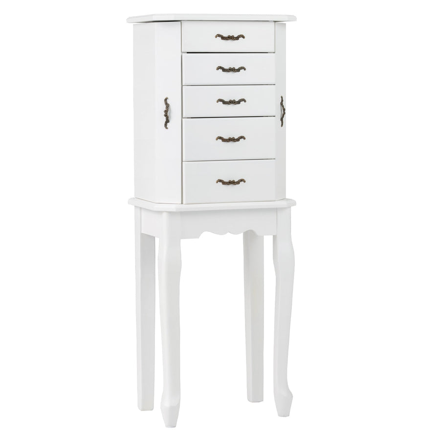 Standing Jewelry Box with 4 Drawers and 2 Side Doors