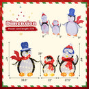 3-Piece 2D Lighted Penguin Family Christmas Decoration with 160 LED Lights