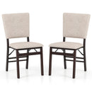 Foldable Dining Chair Set of 2 Armless Kitchen Chair with Padded Seat and Tilt Backrest