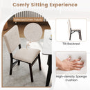 Foldable Dining Chair Set of 4 Armless Kitchen Chair with Padded Seat and Tilt Backrest