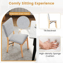 Foldable Dining Chair Set of 4 Armless Kitchen Chair with Padded Seat and Tilt Backrest