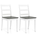 Set of 2 Wood Dining Chairs with Solid Rubber Wood Legs