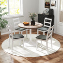 Set of 4 Wood Dining Chairs with Solid Rubber Wood Legs