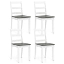 Set of 4 Wood Dining Chairs with Solid Rubber Wood Legs