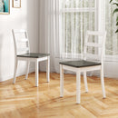 Set of 4 Wood Dining Chairs with Solid Rubber Wood Legs