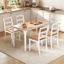 Set of 4 Wood Dining Chairs with Solid Rubber Wood Legs