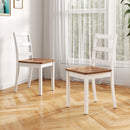 Set of 4 Wood Dining Chairs with Solid Rubber Wood Legs