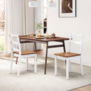 Set of 4 Wood Dining Chairs with Solid Rubber Wood Legs