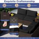 Outdoor PE Rattan Conversation Set with 32‚Äù Propane Fire Pit Table and Tank Holder
