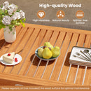 5 Pieces Patio Wood Dining Set Outdoor Rectangular Table and Chairs