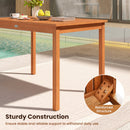 5 Pieces Patio Wood Dining Set Outdoor Rectangular Table and Chairs