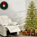 6.5FT Pre-Lit Christmas Tree & Beige Kids Recliner Chair Set Cozy Holiday Bundle