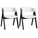 3-Piece Mid-Century Dining Set with 36‚Äù Round Pedestal Table and 2 Sherpa Upholstered Chairs
