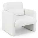 Living Room Set: 70 Inch Media Entertainment Center and Modern Upholstered Chenille Accent Chair