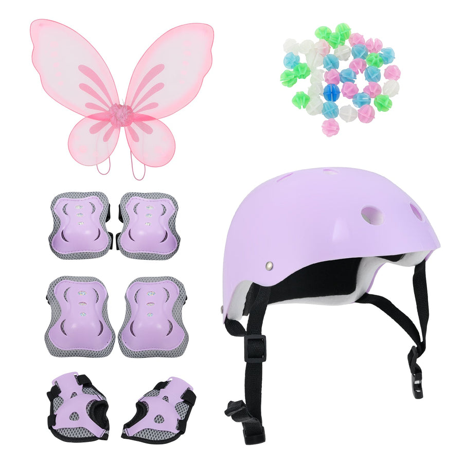 20 Inch Kids Bike with Helmet Protective Set Purple