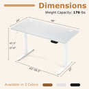 Electric Standing Desk Height Adjustable with 3 Memory Heights White