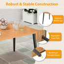 7-Pieces Patio Dining Table Set Acacia Wood Table and 6 Armchairs