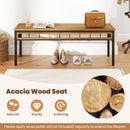 3 Pieces Acacia Wood Patio Dining Set for Deck and Backyard