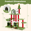 Cat Furniture Set with 58 Inch Tall Cat Tree Tower and 2 Gift Box Shaped Cute Christmas Cat House