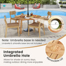 5 Pieces Acacia Wood Patio Dining Set with Umbrella Hole