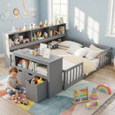 Montessori Twin Floor Bed and Kids Toy Storage Cabinet Bundle