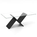 Contemporary Living Room Furniture Suite: Modern 3-Seat Teddy Velvet Sofa + 47-Inch Glass Coffee Table