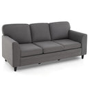 Contemporary Living Room Furniture Suite: Modern 3-Seat Teddy Velvet Sofa + 47-Inch Glass Coffee Table