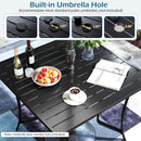 5 Pieces Outdoor Dining Set with 4 Swivel Chairs and 36 Inch Square Patio Table