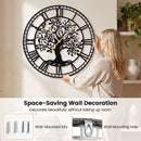 Large Wall Clock 27 Inch Tree of Life Big Metal Wall Clock-Black