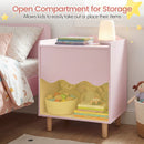 Toddler Scalloped Side Table with Wide Top & Open Compartment