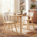 3 Piece Dining Table Set with 2 Padded Dining Chairs and Rubber Wood Table