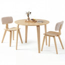 3 Piece Dining Table Set with 2 Padded Dining Chairs and Rubber Wood Table